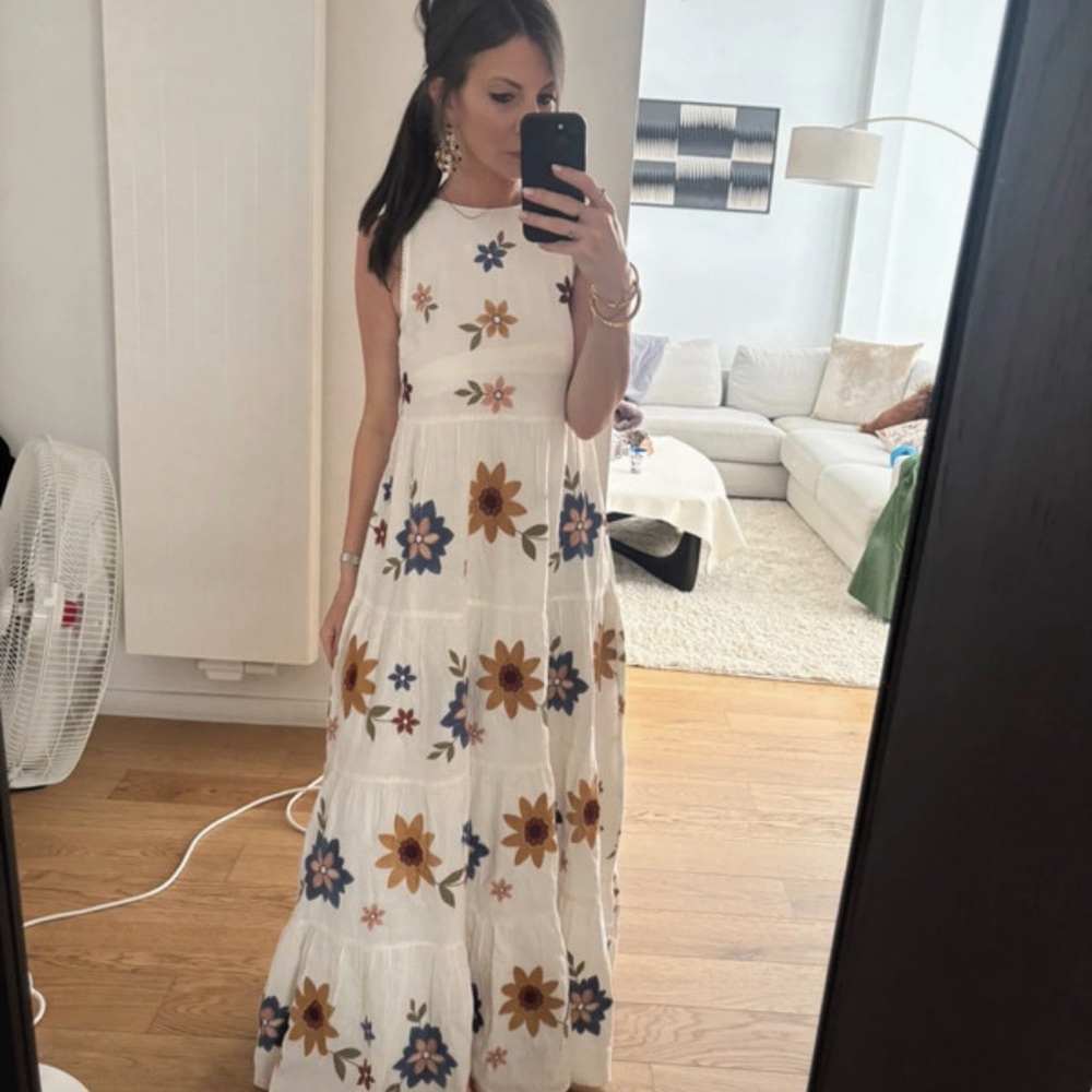 Sezane Olyna Floral Embroidered Summer Dress NWT SIZE 34 US 2